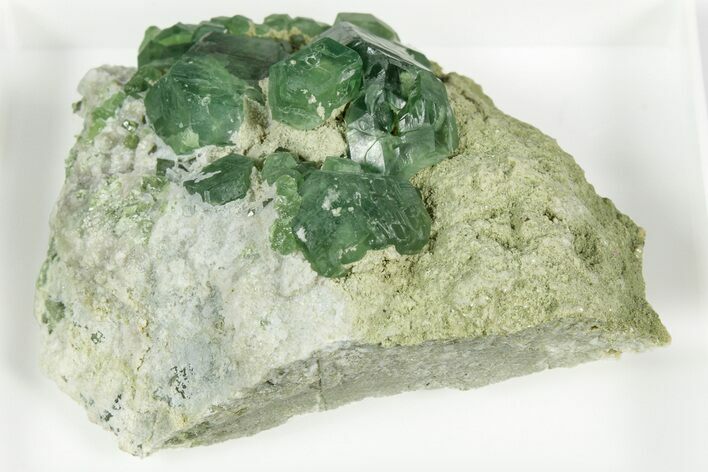 Lustrous Green Demantoid Garnet Cluster - Madagascar #352011